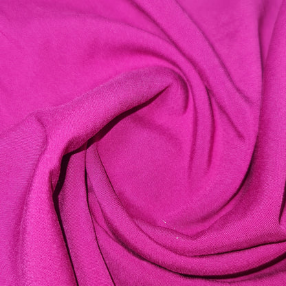 HOT PINK PLAIN VISCOSE CHALLIS FABRIC SOFT NON STRETCH DRESS CRAFT MATERIAL 58" BY METER
