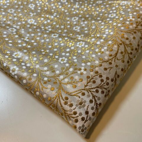 Ditsy Floral Brocade Jacquard Fabric – Indian Banarasi 44" Wide Dress, Craft & Curtain Material