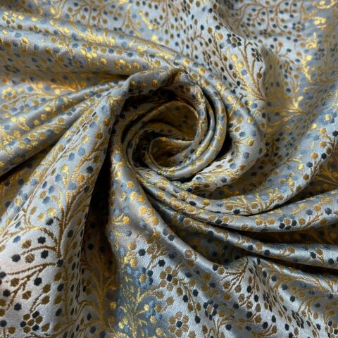 Ditsy Floral Brocade Jacquard Fabric – Indian Banarasi 44" Wide Dress, Craft & Curtain Material