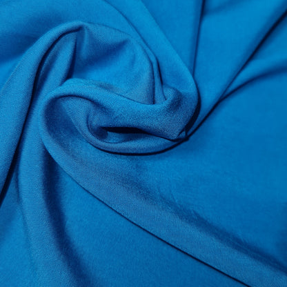 KINGFISHER PLAIN VISCOSE CHALLIS FABRIC SOFT NON STRETCH DRESS CRAFT MATERIAL 58" BY METER