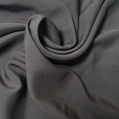DARK BROWN PLAIN VISCOSE CHALLIS FABRIC SOFT NON STRETCH DRESS CRAFT MATERIAL 58" BY METER
