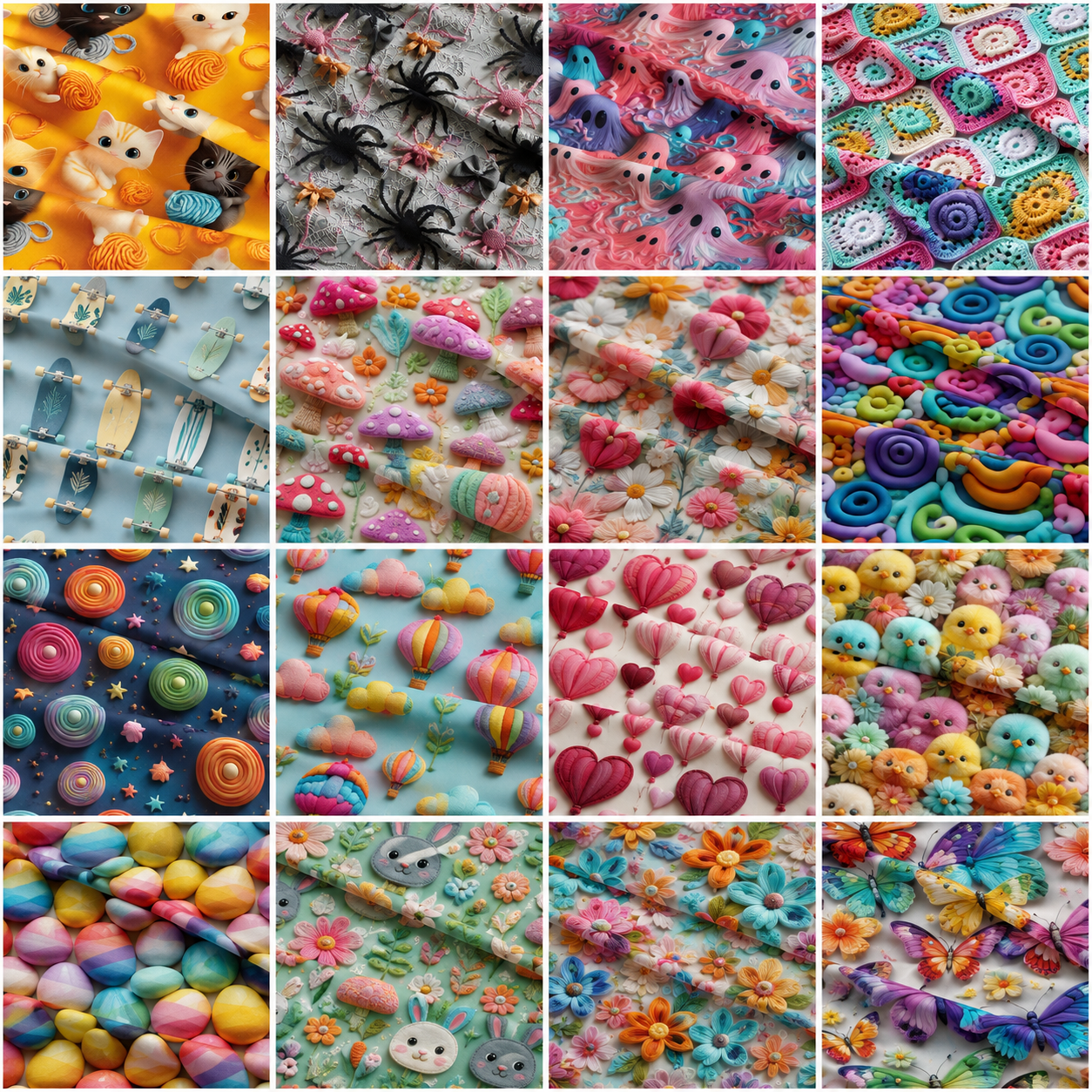 100% Cotton 3D Embroidered & Textured Print Fabric | Soft Lightweight Dressmaking Cotton 55" (140cm) Wide Craft & Sewing Material – 15M Roll (Folded)