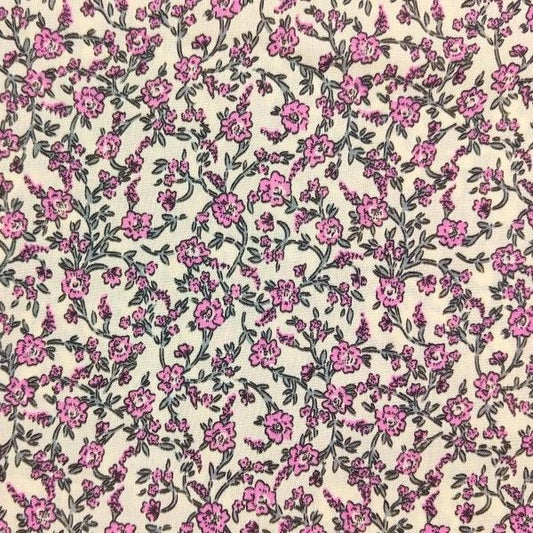 Bluebell Floral Printed Polycotton Fabric | 44" (112cm) Wide Dressmaking & Craft Material – Sold by the Metre