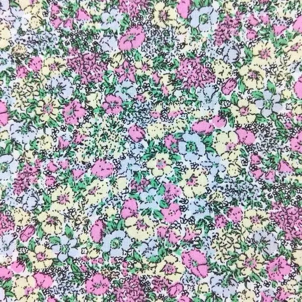 Hibiscus Floral Printed Polycotton Fabric | 44" (112cm) Wide Dressmaking & Craft Material – Sold by the Metre