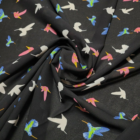 Floral, Polka, Animal & Paisley Printed Fabric – 58" Wide Georgette, Chiffon & Crepe Dress Material