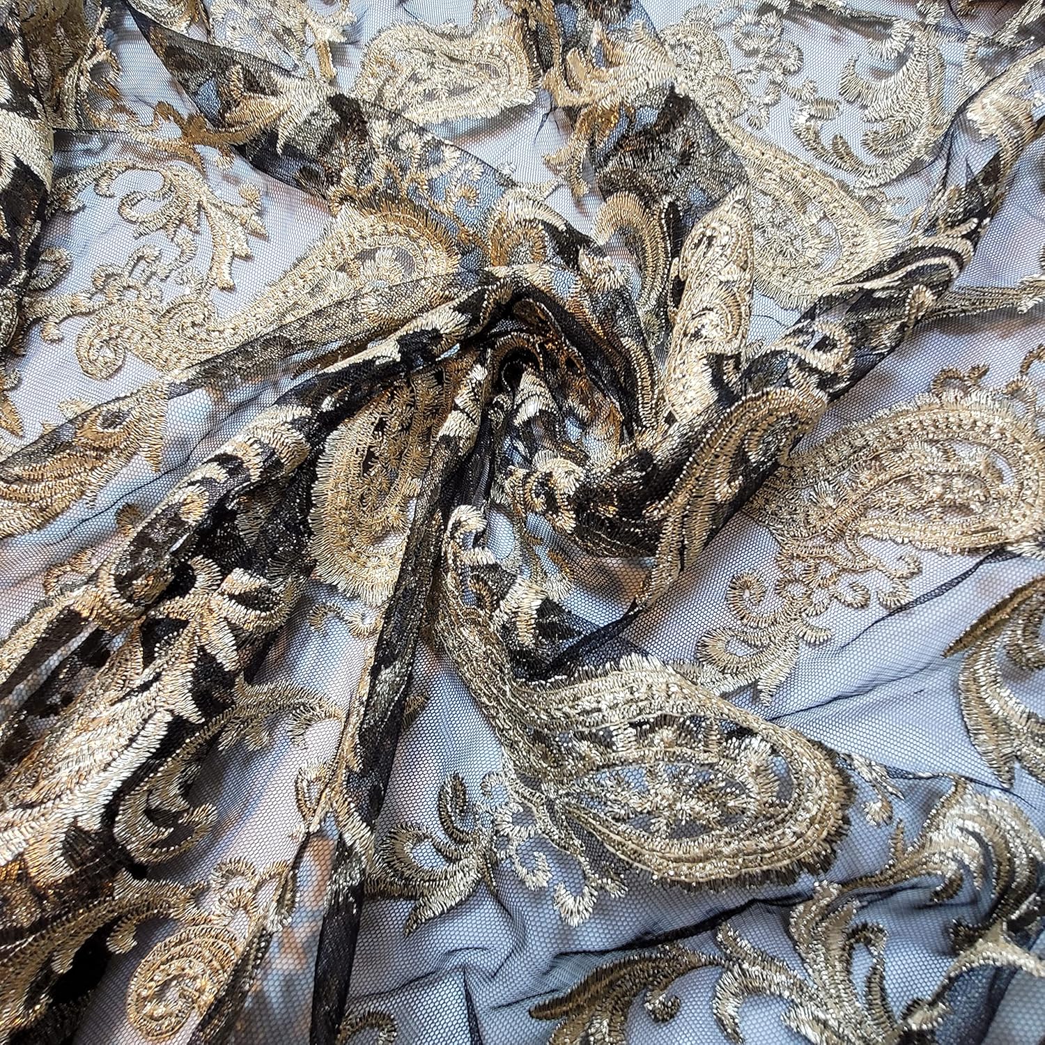 Paisley Embroidered Mesh Net Fabric | 58