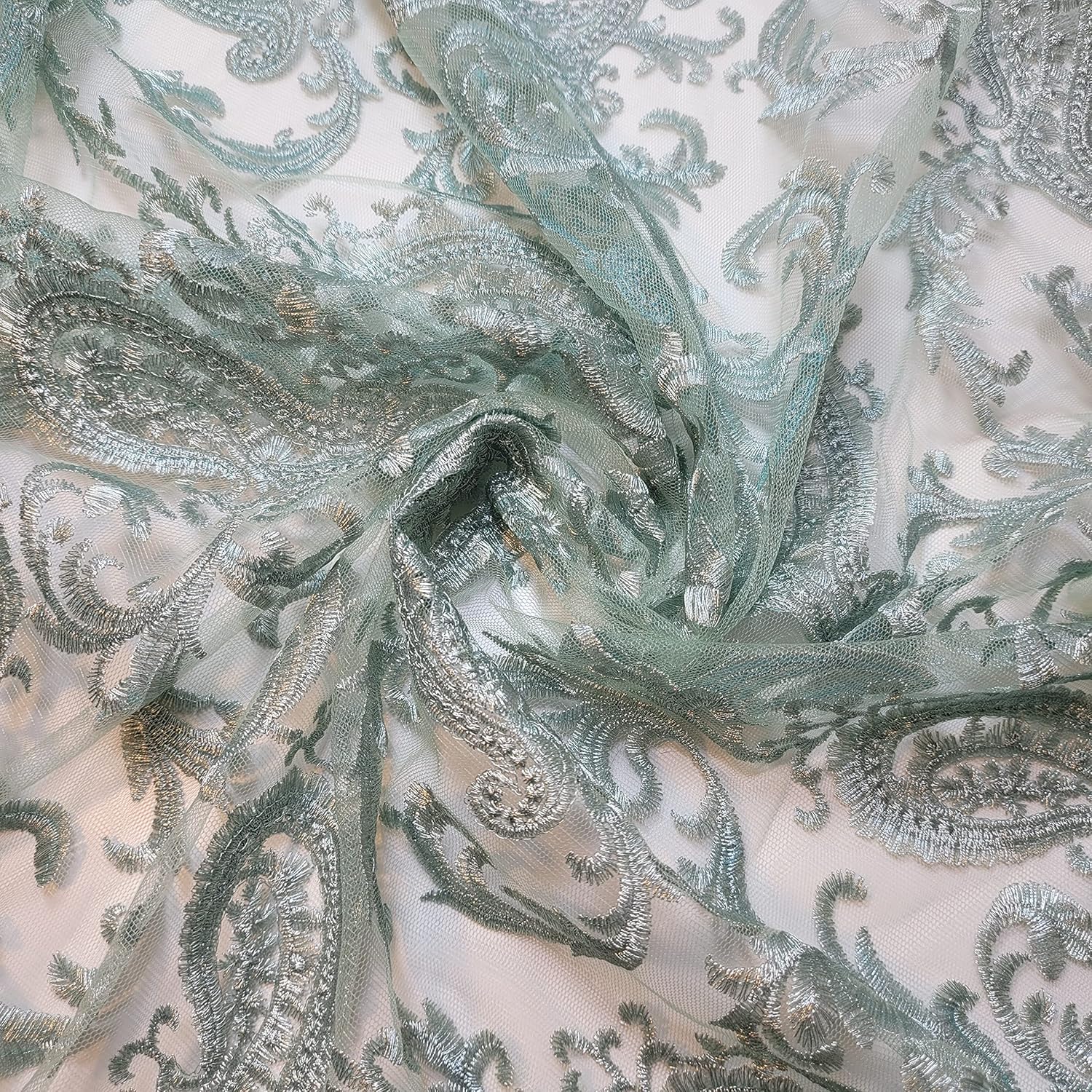Paisley Embroidered Mesh Net Fabric | 58