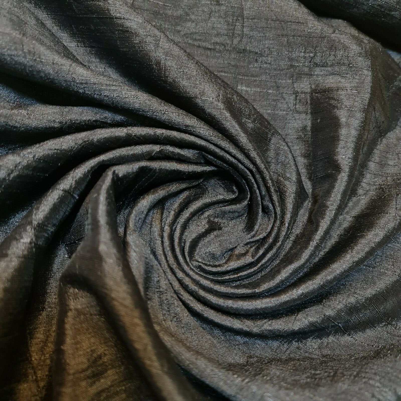 Plain Slub Faux Dupion Raw Silk Fabric – 100% Polyester – 44