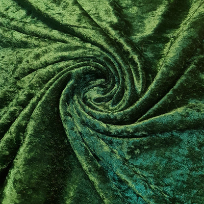 Crushed Velvet Stretch Velour Fabric – 58" Wide Plain Solid Colours Premium Material for Dresses, Crafts Projects