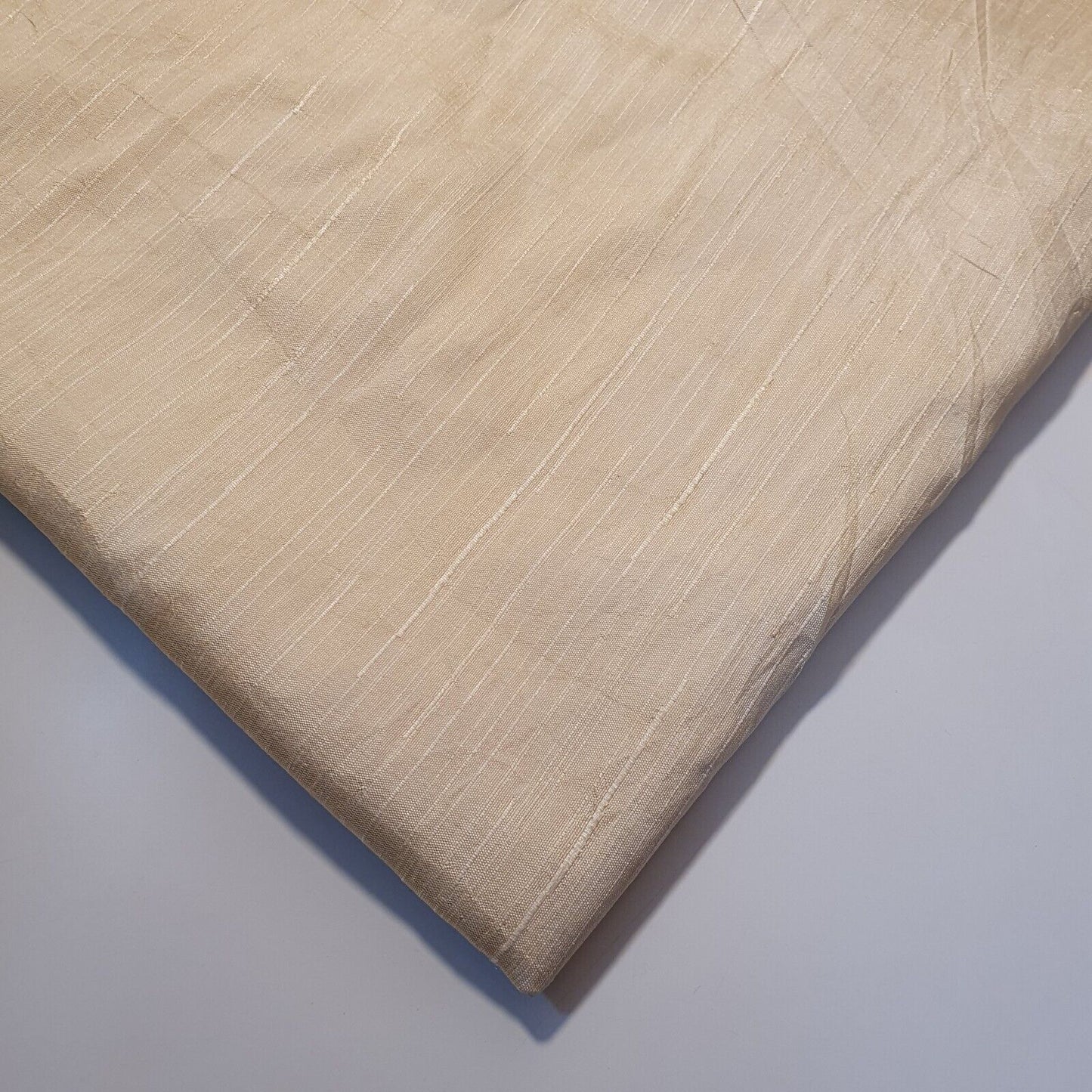 Plain Slub Faux Dupion Raw Silk Fabric – 100% Polyester – 44" Wide Upholstery, Bridal & Craft Material by the Metre
