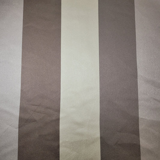 * Clearance * Geometric Stripes & Tartan Chenille Tapestry-Inspired Medium to Heavyweight Curtain & Upholstery Fabrics – 58" Wide",  Sold by the Meter (Beige Brown Cream Stripe)