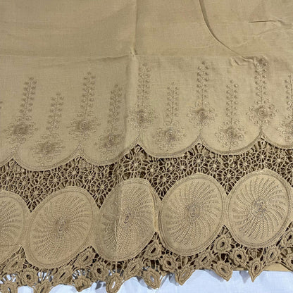 Cotton Floral Embroidery Fabric Lace Broderie Anglaise Dress Craft Material 44"