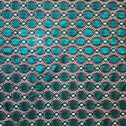 Floral Bridal Lace Fabric – 58" Wide Polyester Mesh & Elastane Blend Dress Material by the Meter