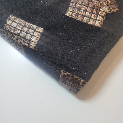 Leopard Foil ITY Lycra Elastane Fabric – 58" Wide Dress & Craft Material by the Meter
