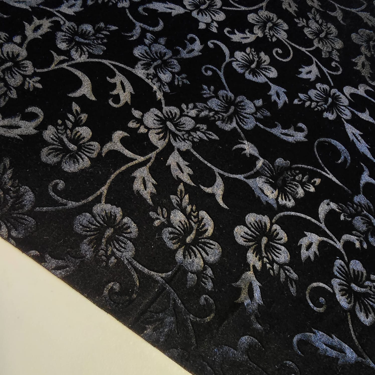 Luxury Floral Embossed Velvet Fabric | Three Crown Non-Stretch Velvet | 58