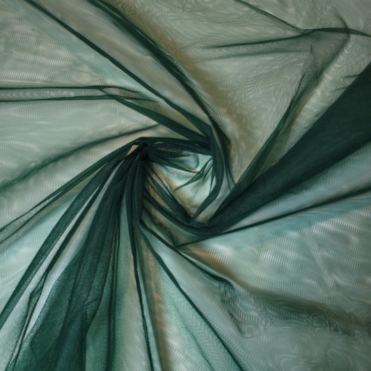 Bottle Green Premium Soft Plain Sheer Tulle Net Fabric Tutu Fairy Veil Bridal Wedding Arch Decor Material 58.0" (147.3 cm) (25 Meter Roll)