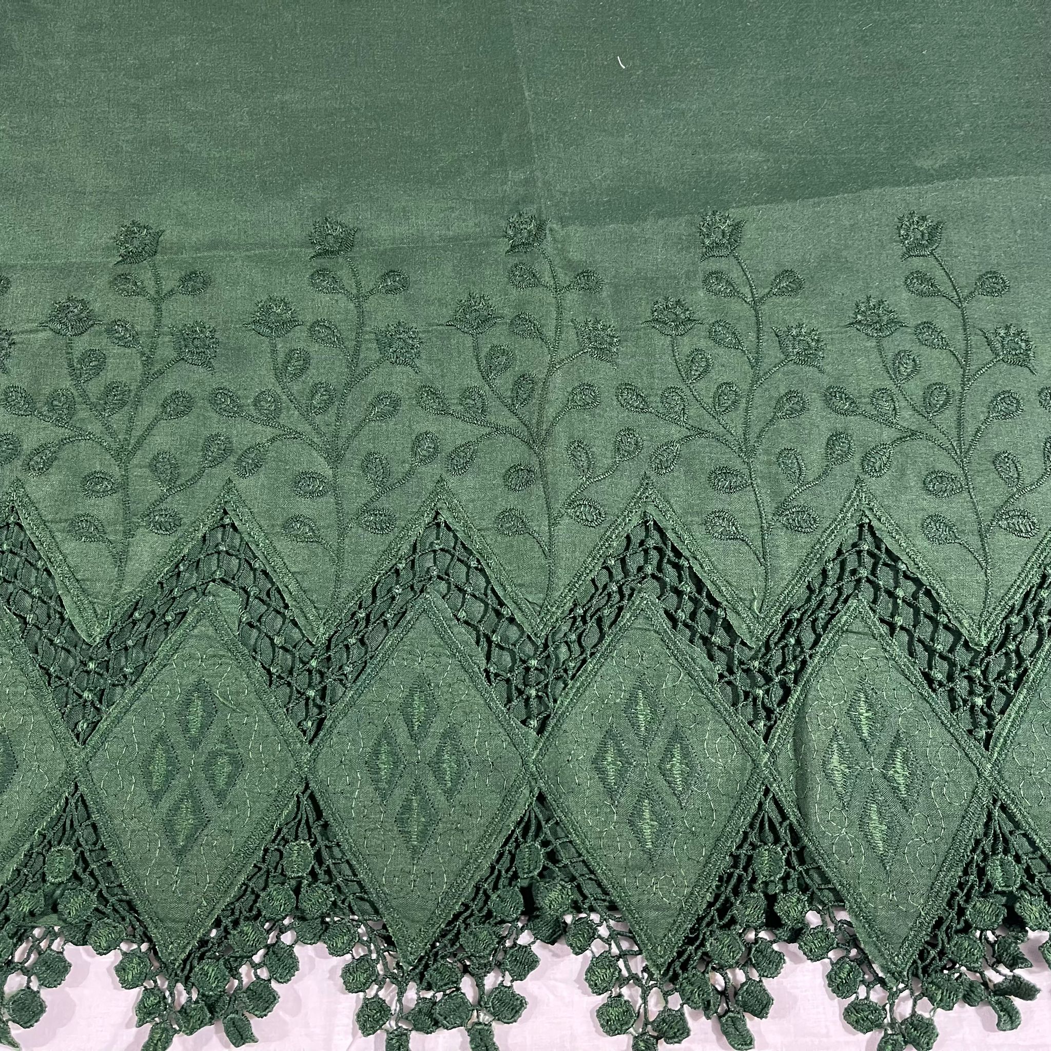 Cotton Floral Embroidery Fabric Lace Broderie Anglaise Dress Craft Material 44