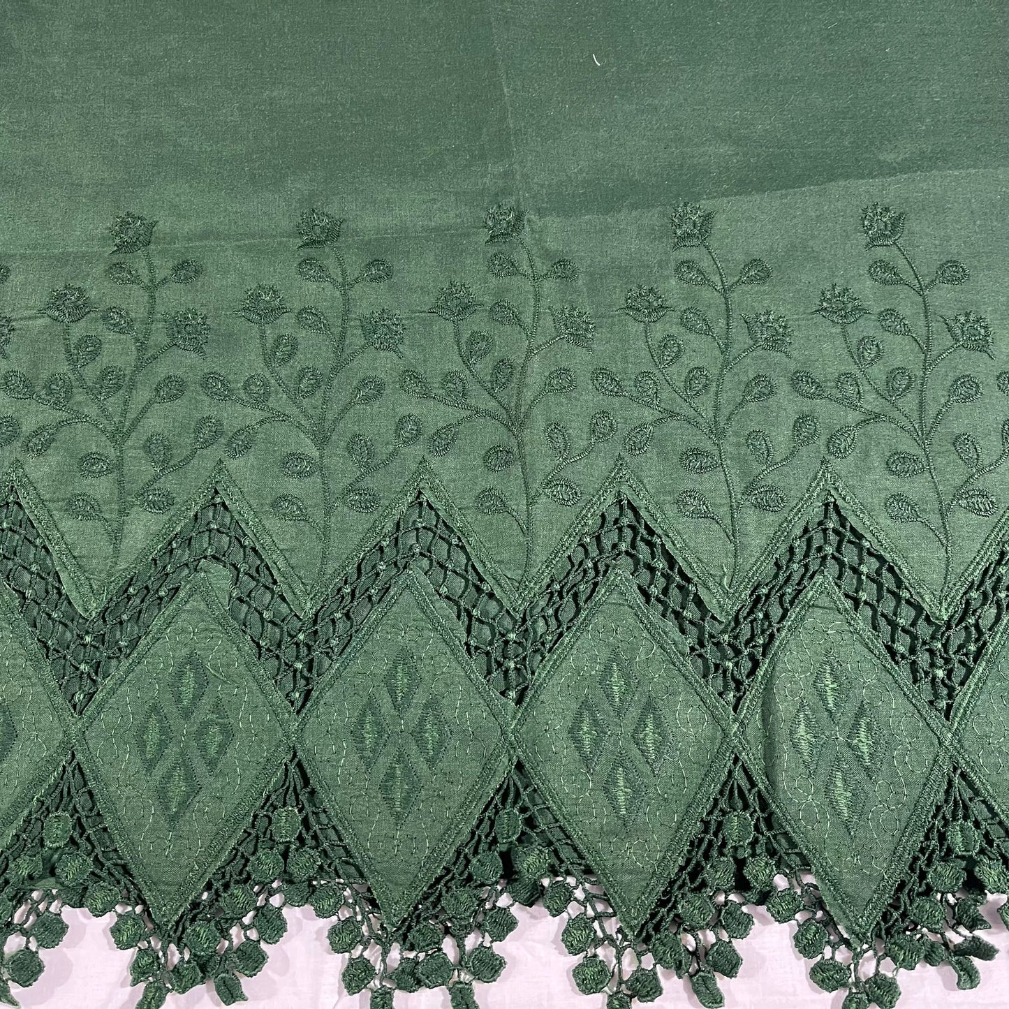 Cotton Floral Embroidery Fabric Lace Broderie Anglaise Dress Craft Material 44"