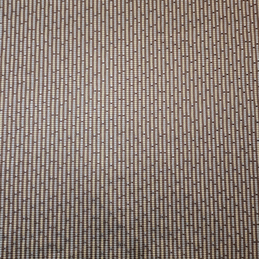 * Clearance * Geometric Stripes & Tartan Chenille Tapestry-Inspired Medium to Heavyweight Curtain & Upholstery Fabrics – 58" Wide",  Sold by the Meter (Brown Basketweave)