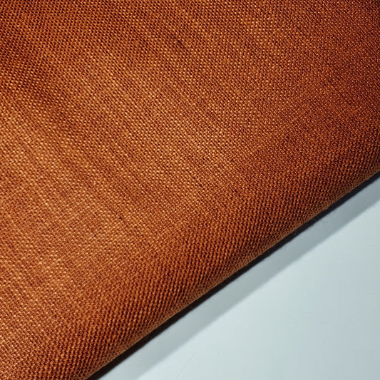 Burnt Orange Plain 100% Cotton Linen Fabric Craft Dress Quilting Material 58" By The Roll (25 Meter Roll)