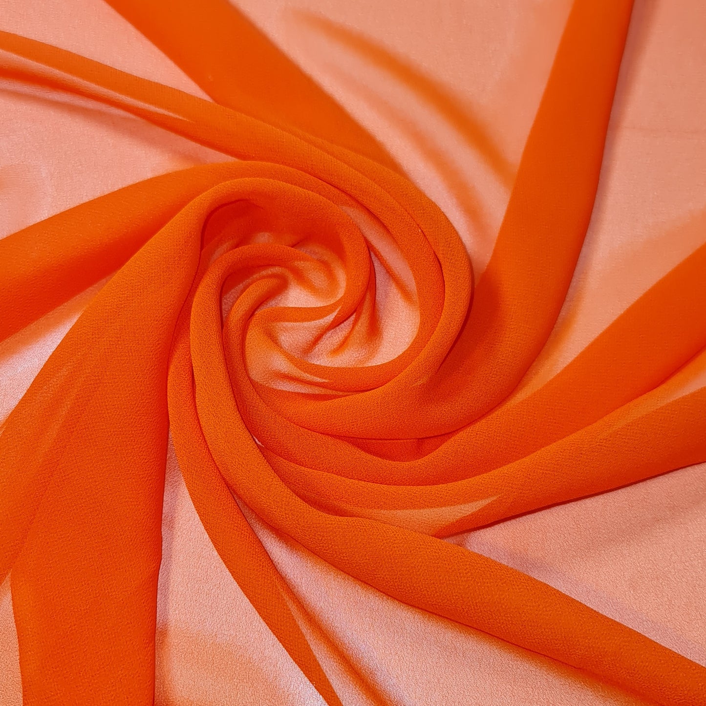Sheer Poly Crepe Chiffon Fabric – Semi-Transparent, Lightweight 44" Wide for Dress, Draping & Craft