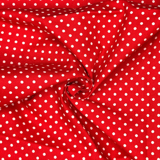 Polka Dot & Sweet Pea Dot Digital Printed 100% Cotton Fabric on Coloured Bases | 150gsm 55" (140cm) Wide | OEKO-TEX® Standard 100 Certified – Sold by the Metre