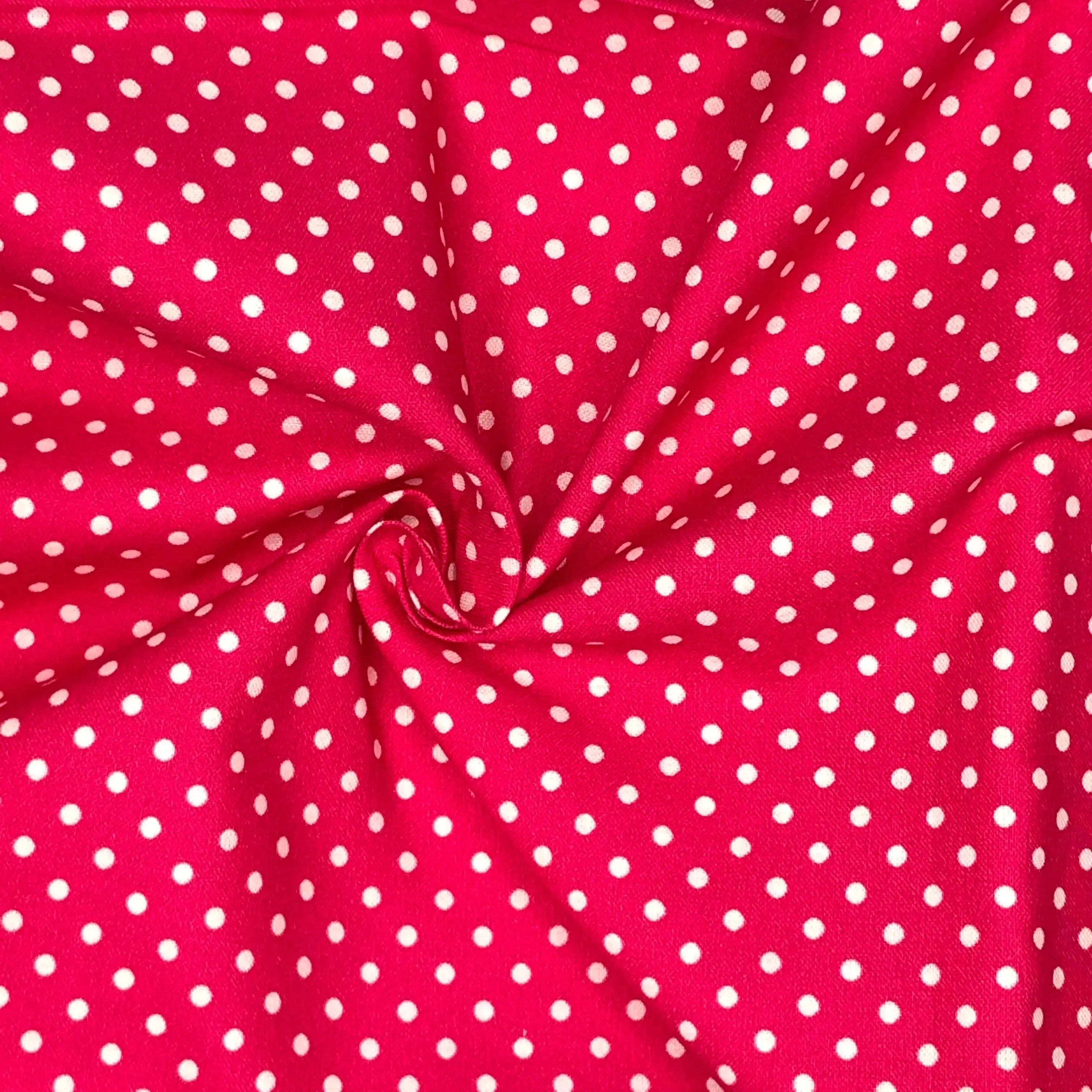 Polka Dot & Sweet Pea Dot Digital Printed 100% Cotton Fabric on Coloured Bases | 150gsm 55