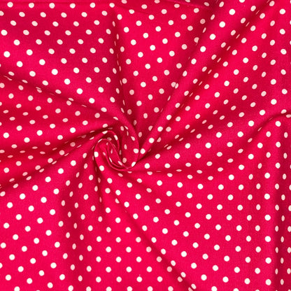 Polka Dot & Sweet Pea Dot Digital Printed 100% Cotton Fabric on Coloured Bases | 150gsm 55" (140cm) Wide | OEKO-TEX® Standard 100 Certified – Sold by the Metre