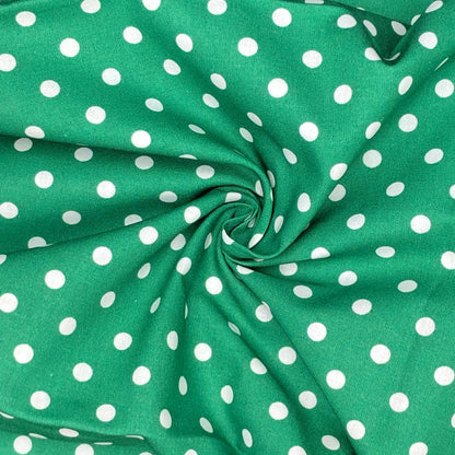 Polka Dot & Sweet Pea Dot Digital Printed 100% Cotton Fabric on Coloured Bases | 150gsm 55" (140cm) Wide | OEKO-TEX® Standard 100 Certified – Sold by the Metre
