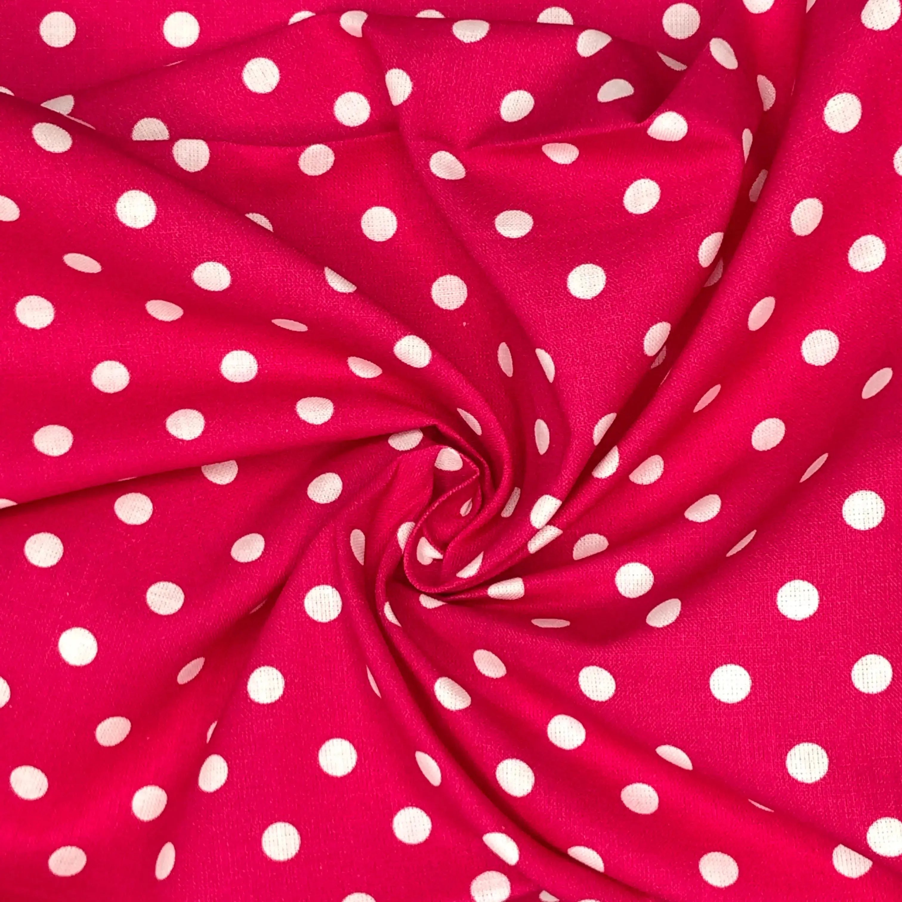 Polka Dot & Sweet Pea Dot Digital Printed 100% Cotton Fabric on Coloured Bases | 150gsm 55