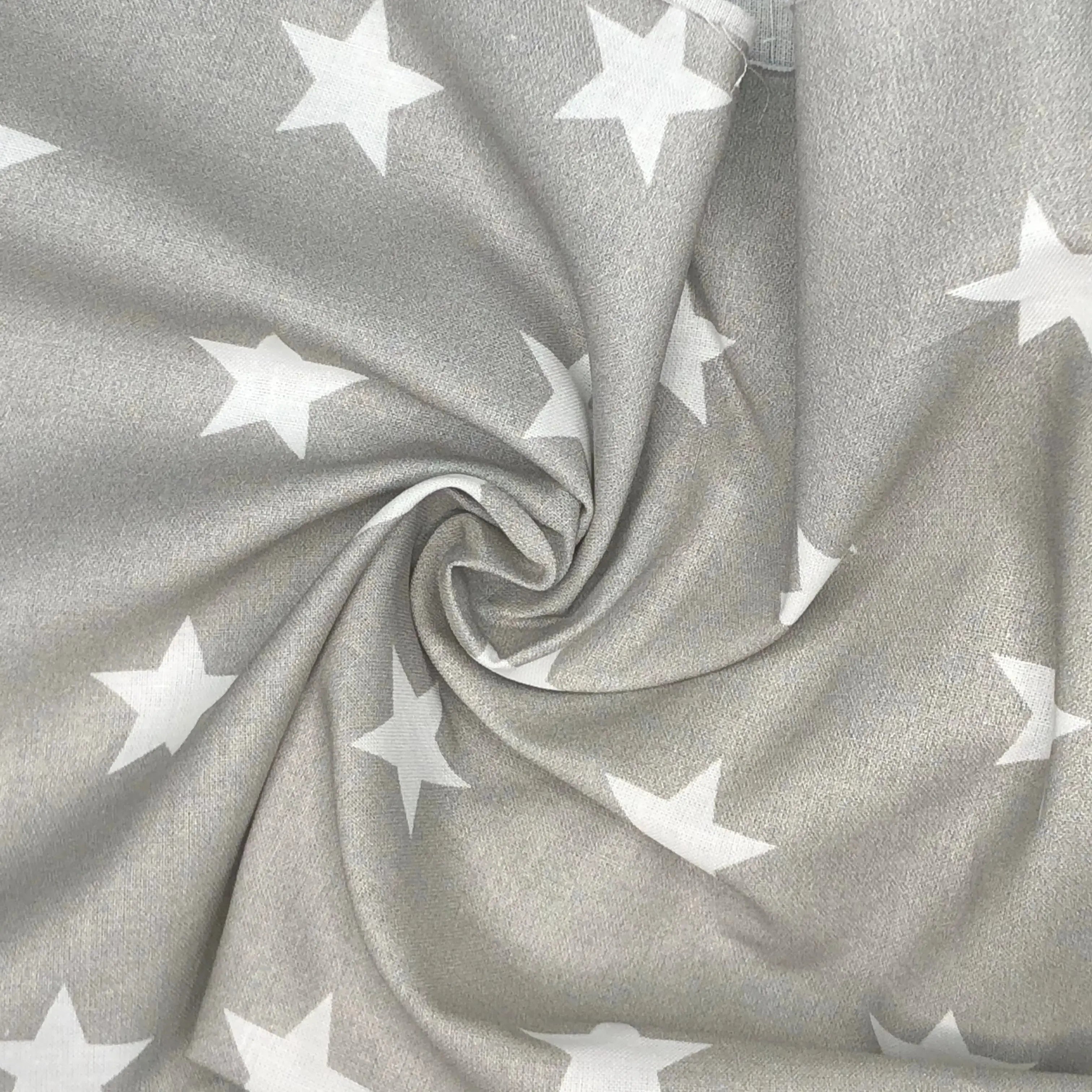 Star Digital Printed 100% Cotton Fabric | Large, Mini & Small Star Designs on White & Colour Bases | 150gsm 55