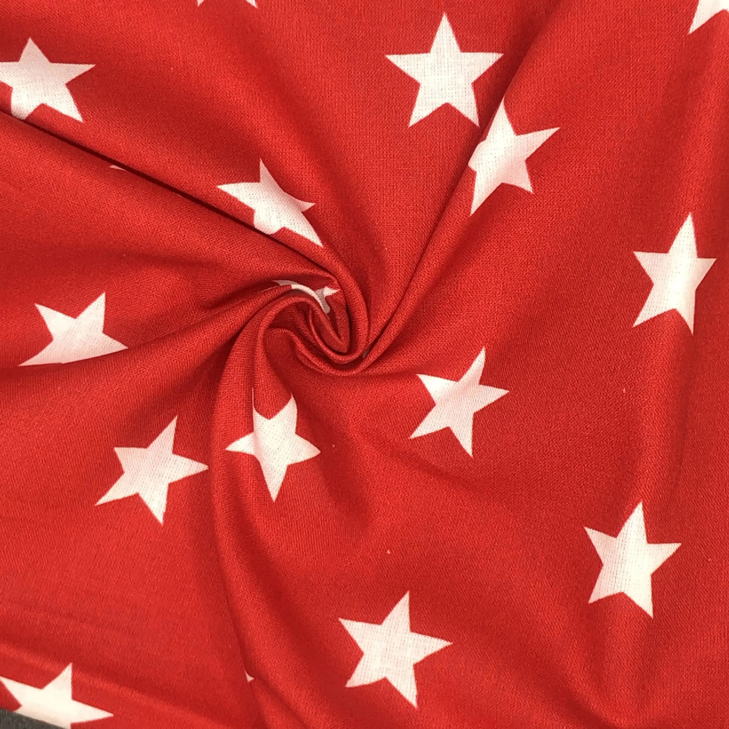 Star Digital Printed 100% Cotton Fabric | Large, Mini & Small Star Designs on White & Colour Bases | 150gsm 55