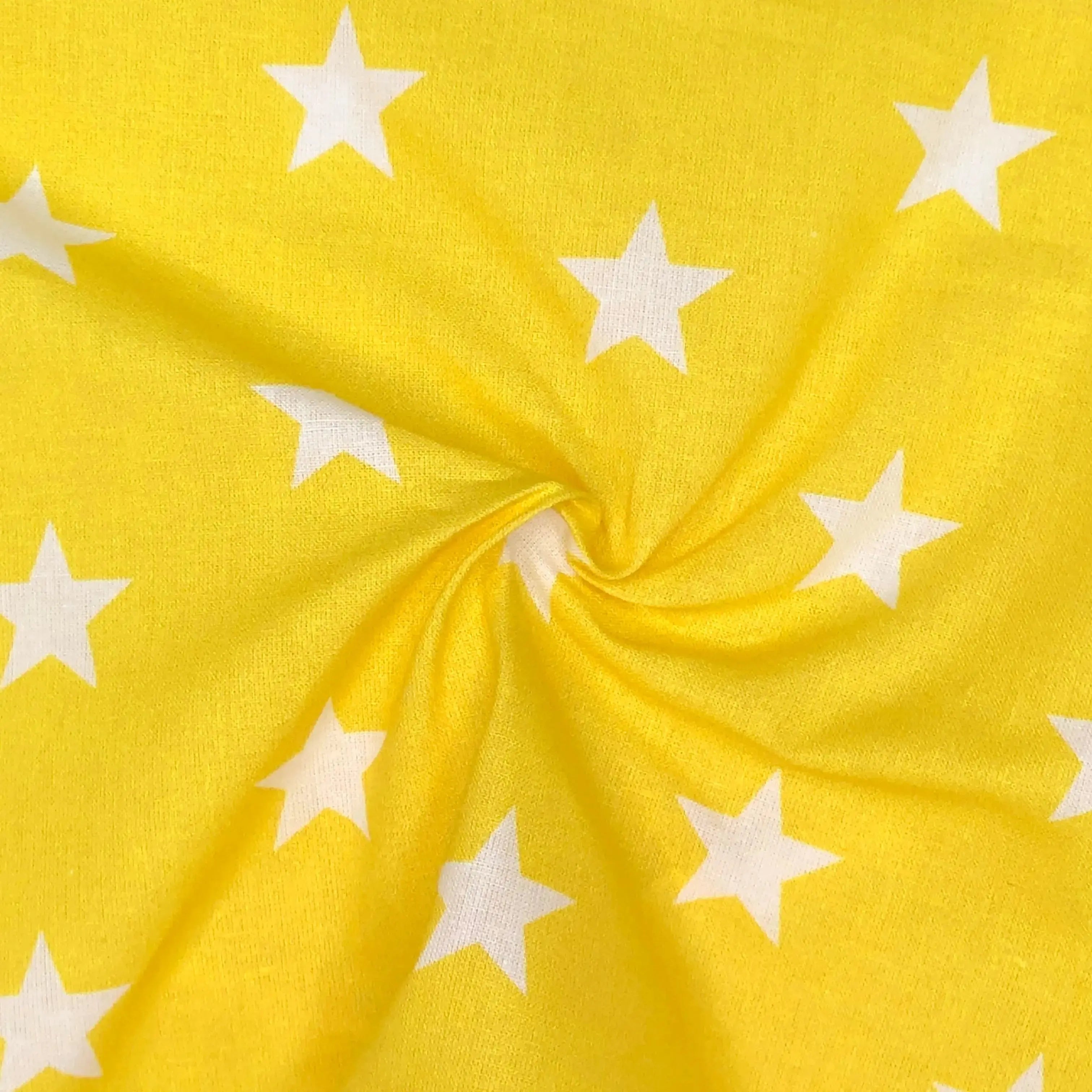 Star Digital Printed 100% Cotton Fabric | Large, Mini & Small Star Designs on White & Colour Bases | 150gsm 55