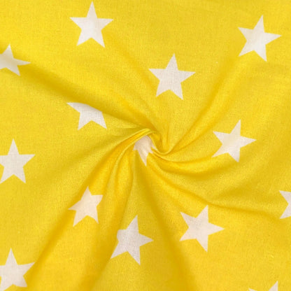 Star Digital Printed 100% Cotton Fabric | Large, Mini & Small Star Designs on White & Colour Bases | 150gsm 55" (140cm) Wide | OEKO-TEX® Standard 100 Certified – Sold by the Metre