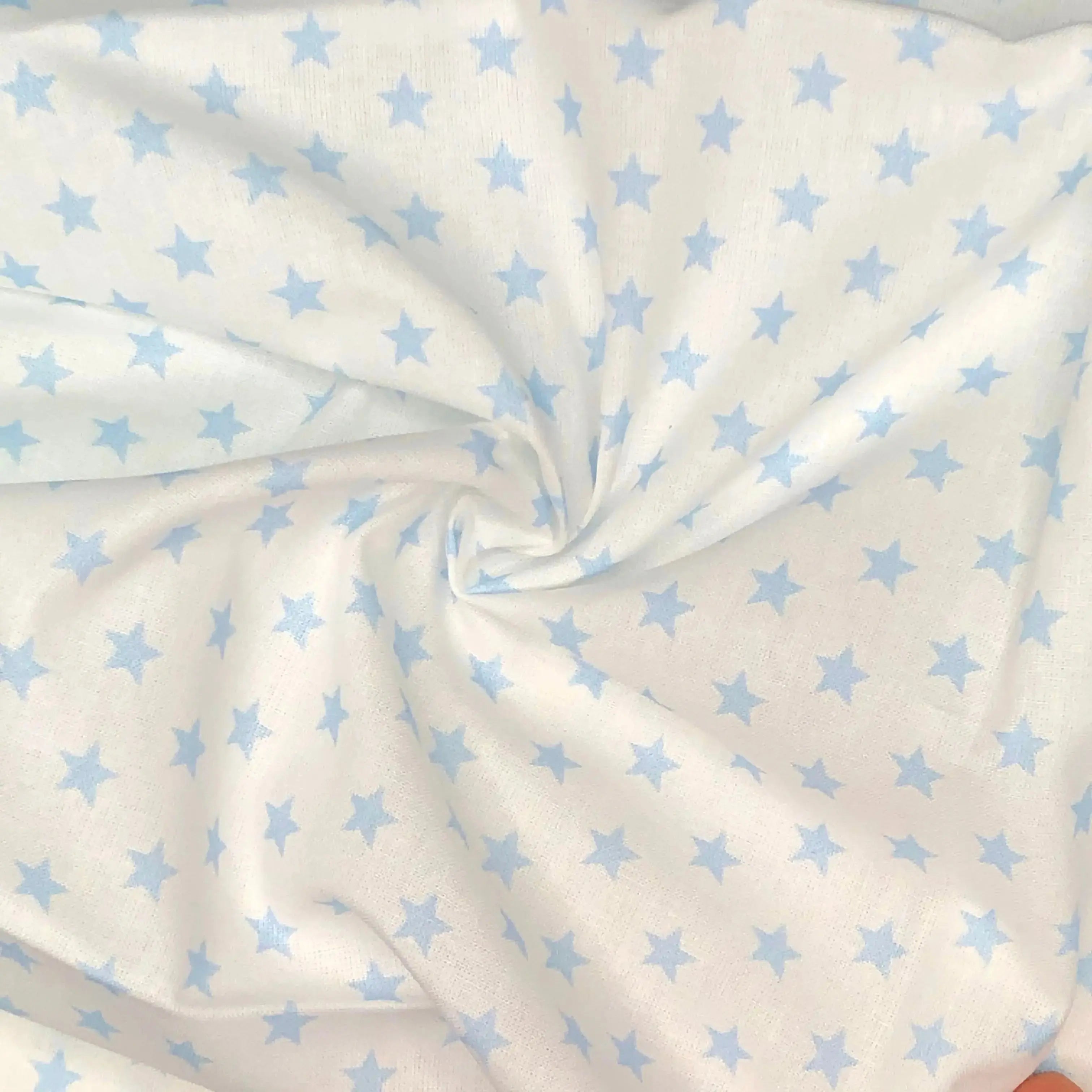 Star Digital Printed 100% Cotton Fabric | Large, Mini & Small Star Designs on White & Colour Bases | 150gsm 55