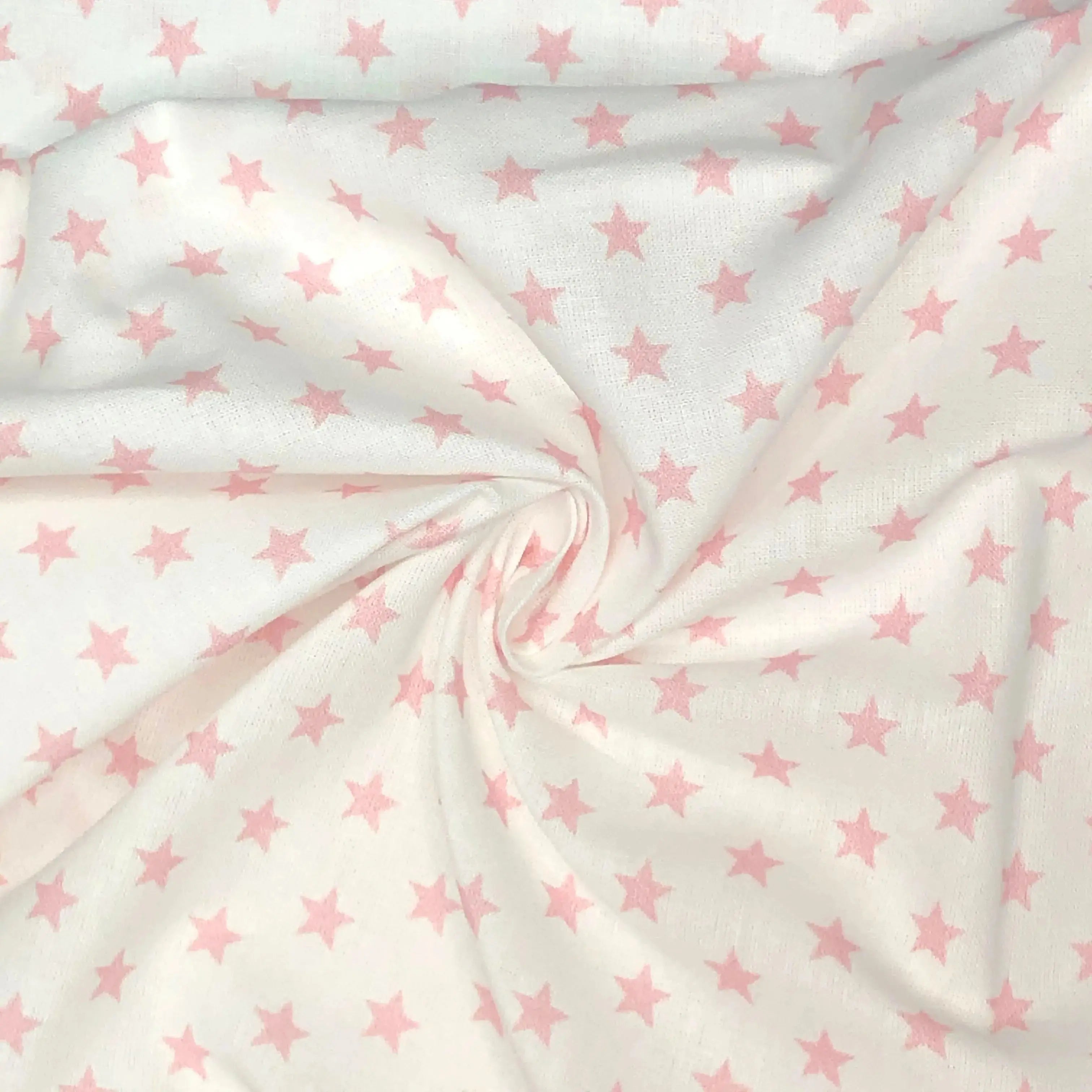 Star Digital Printed 100% Cotton Fabric | Large, Mini & Small Star Designs on White & Colour Bases | 150gsm 55