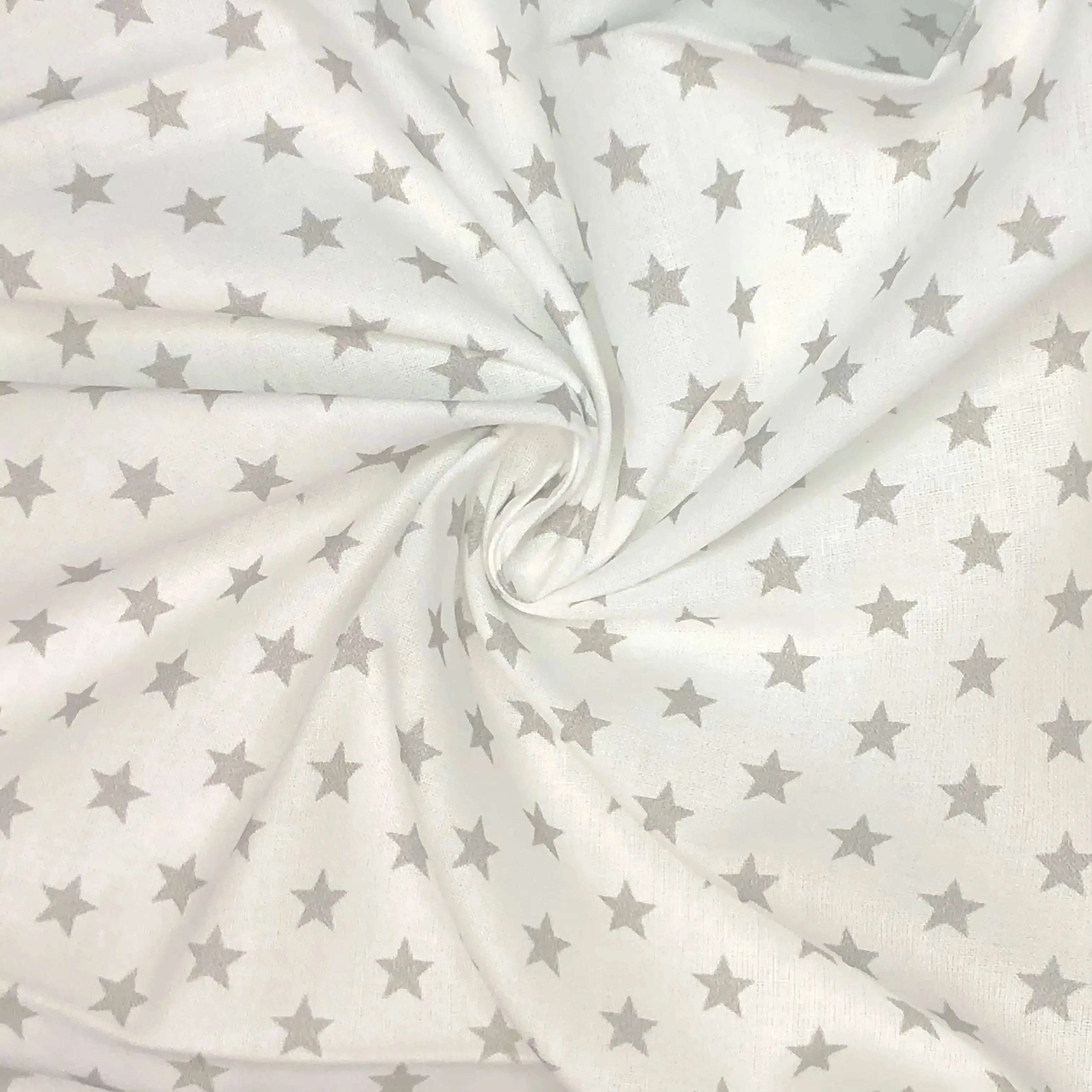 Star Digital Printed 100% Cotton Fabric | Large, Mini & Small Star Designs on White & Colour Bases | 150gsm 55