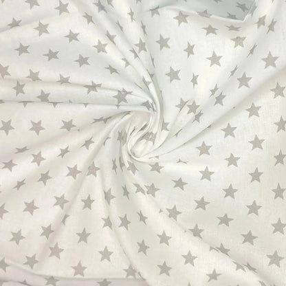 Star Digital Printed 100% Cotton Fabric | Large, Mini & Small Star Designs on White & Colour Bases | 150gsm 55" (140cm) Wide | OEKO-TEX® Standard 100 Certified – Sold by the Metre