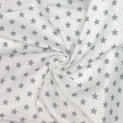 Star Digital Printed 100% Cotton Fabric | Large, Mini & Small Star Designs on White & Colour Bases | 150gsm 55" (140cm) Wide | OEKO-TEX® Standard 100 Certified – Sold by the Metre