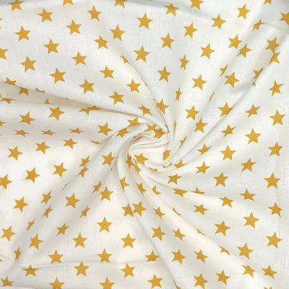 Star Digital Printed 100% Cotton Fabric | Large, Mini & Small Star Designs on White & Colour Bases | 150gsm 55" (140cm) Wide | OEKO-TEX® Standard 100 Certified – Sold by the Metre