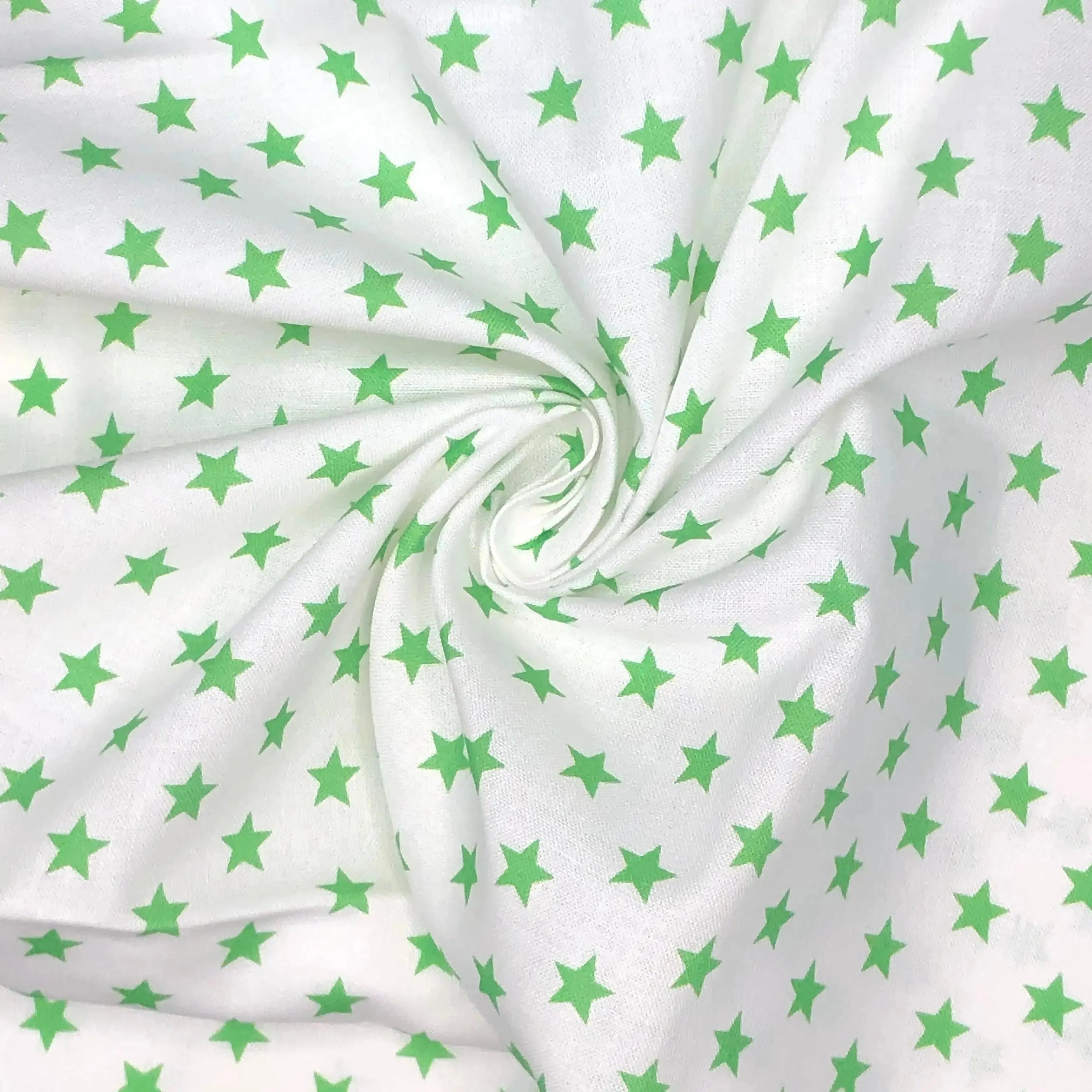 Star Digital Printed 100% Cotton Fabric | Large, Mini & Small Star Designs on White & Colour Bases | 150gsm 55