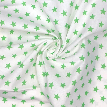 Star Digital Printed 100% Cotton Fabric | Large, Mini & Small Star Designs on White & Colour Bases | 150gsm 55" (140cm) Wide | OEKO-TEX® Standard 100 Certified – Sold by the Metre
