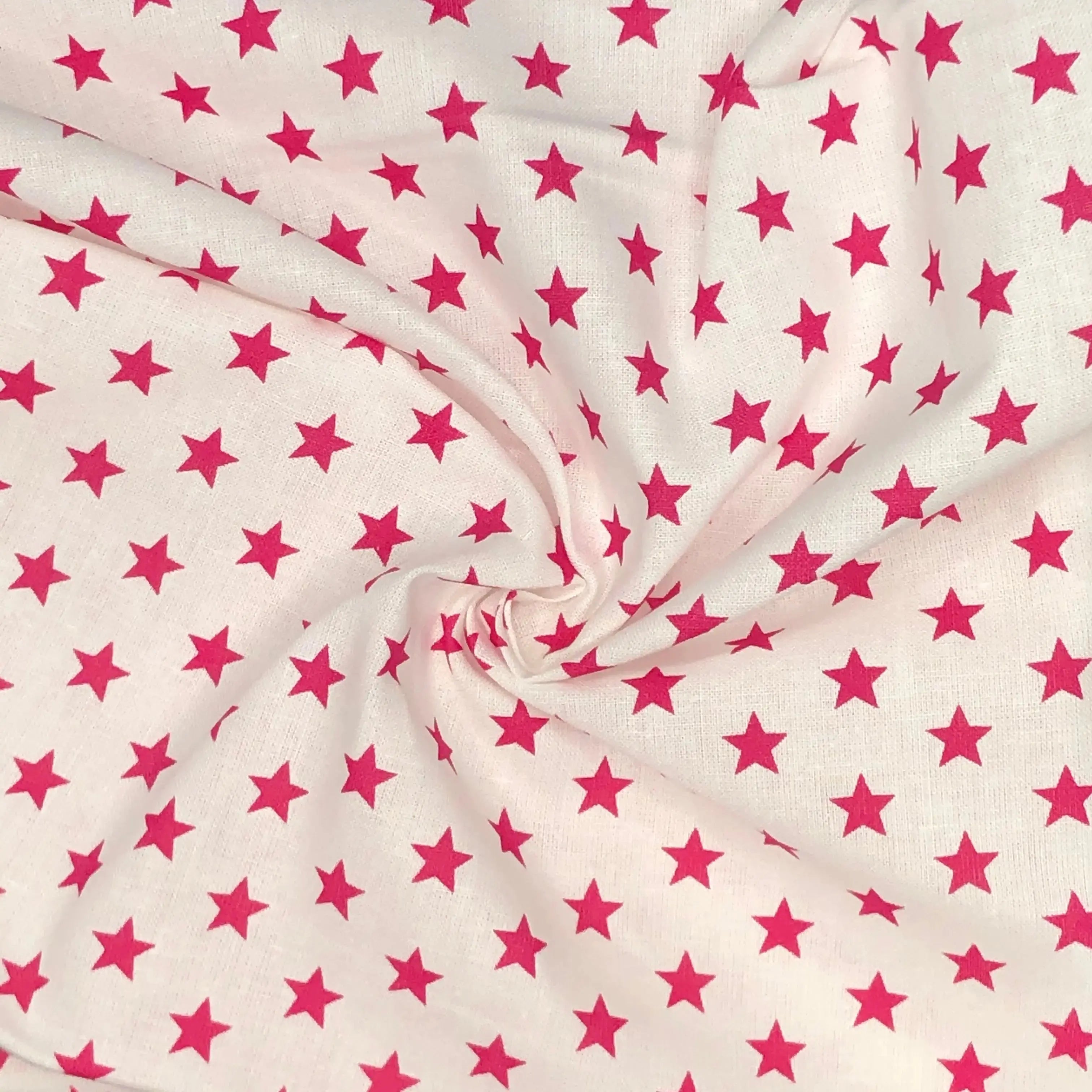 Star Digital Printed 100% Cotton Fabric | Large, Mini & Small Star Designs on White & Colour Bases | 150gsm 55