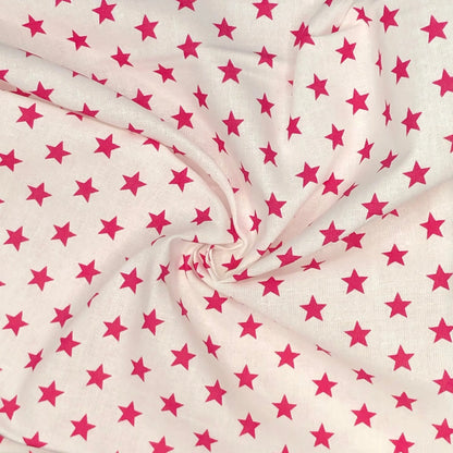 Star Digital Printed 100% Cotton Fabric | Large, Mini & Small Star Designs on White & Colour Bases | 150gsm 55" (140cm) Wide | OEKO-TEX® Standard 100 Certified – Sold by the Metre