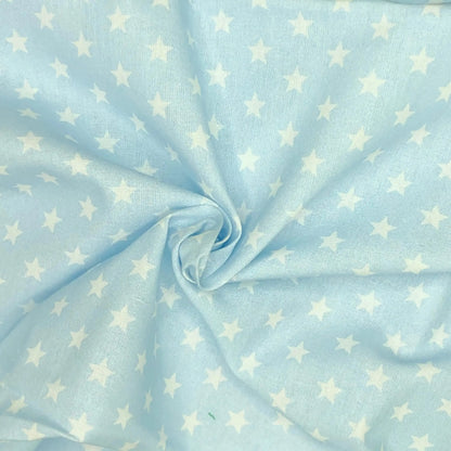 Star Digital Printed 100% Cotton Fabric | Large, Mini & Small Star Designs on White & Colour Bases | 150gsm 55" (140cm) Wide | OEKO-TEX® Standard 100 Certified – Sold by the Metre