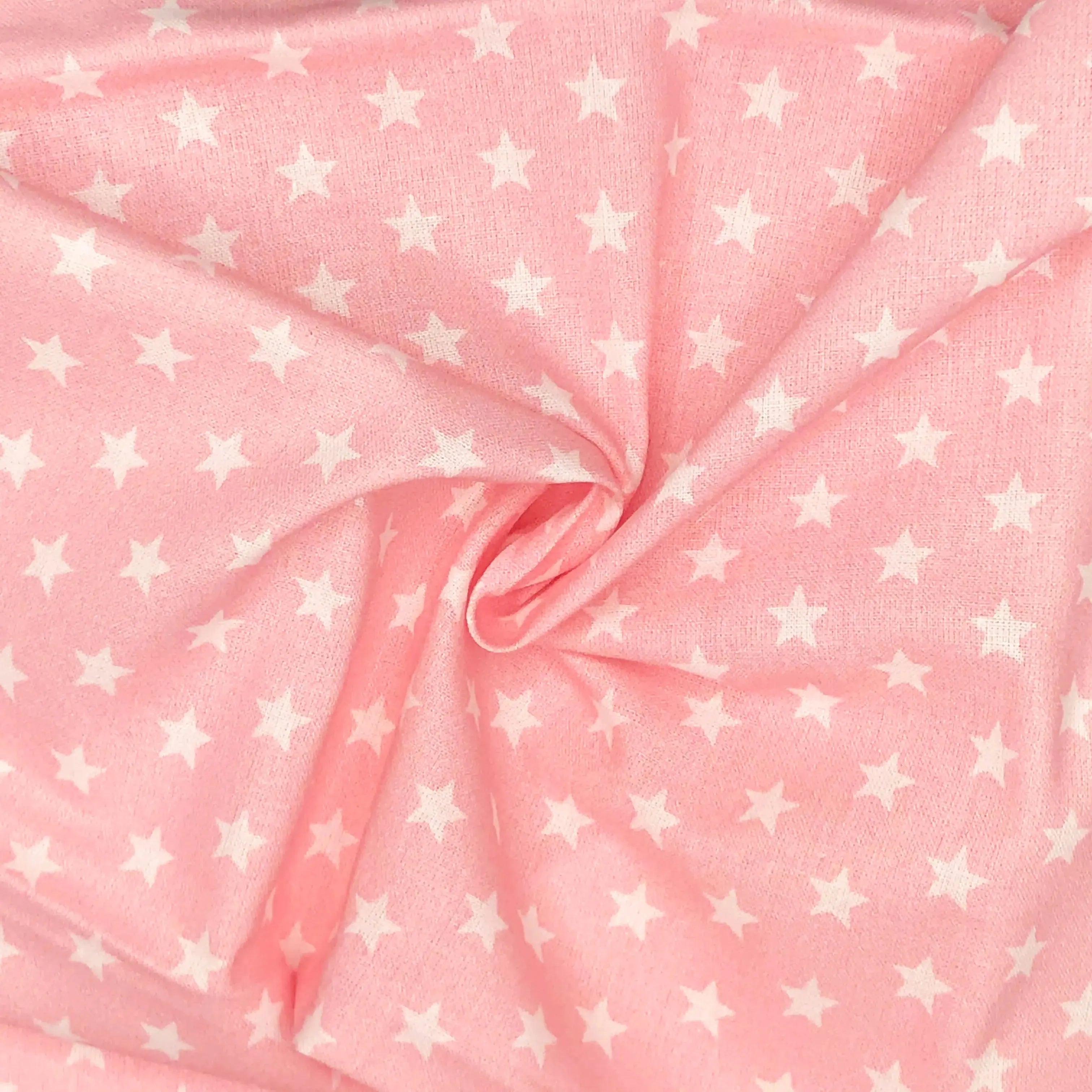 Star Digital Printed 100% Cotton Fabric | Large, Mini & Small Star Designs on White & Colour Bases | 150gsm 55