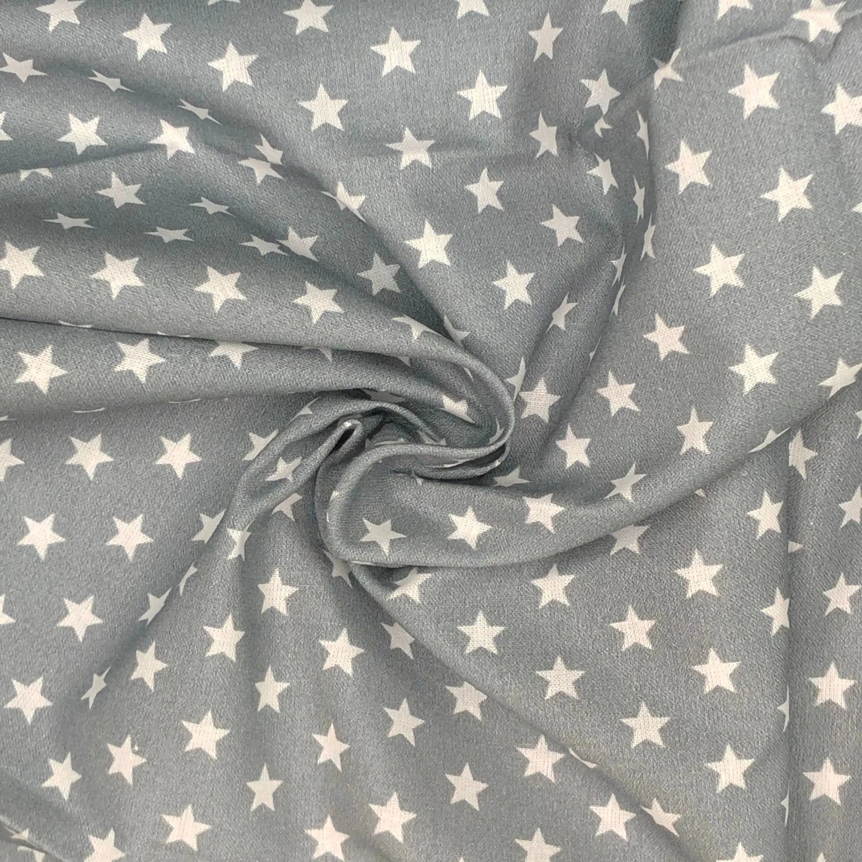 Star Digital Printed 100% Cotton Fabric | Large, Mini & Small Star Designs on White & Colour Bases | 150gsm 55