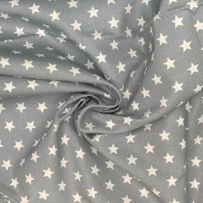 Star Digital Printed 100% Cotton Fabric | Large, Mini & Small Star Designs on White & Colour Bases | 150gsm 55" (140cm) Wide | OEKO-TEX® Standard 100 Certified – Sold by the Metre
