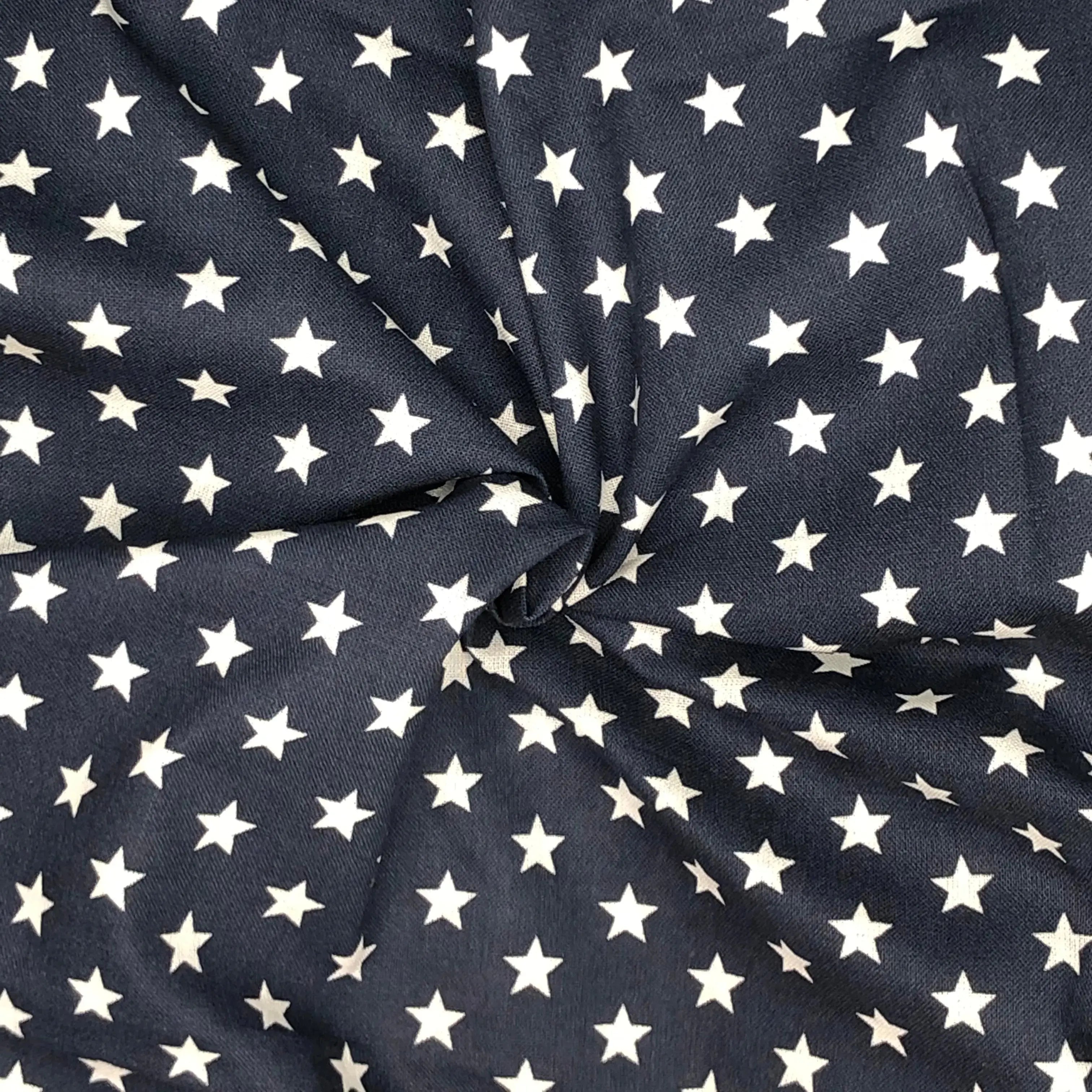 Star Digital Printed 100% Cotton Fabric | Large, Mini & Small Star Designs on White & Colour Bases | 150gsm 55