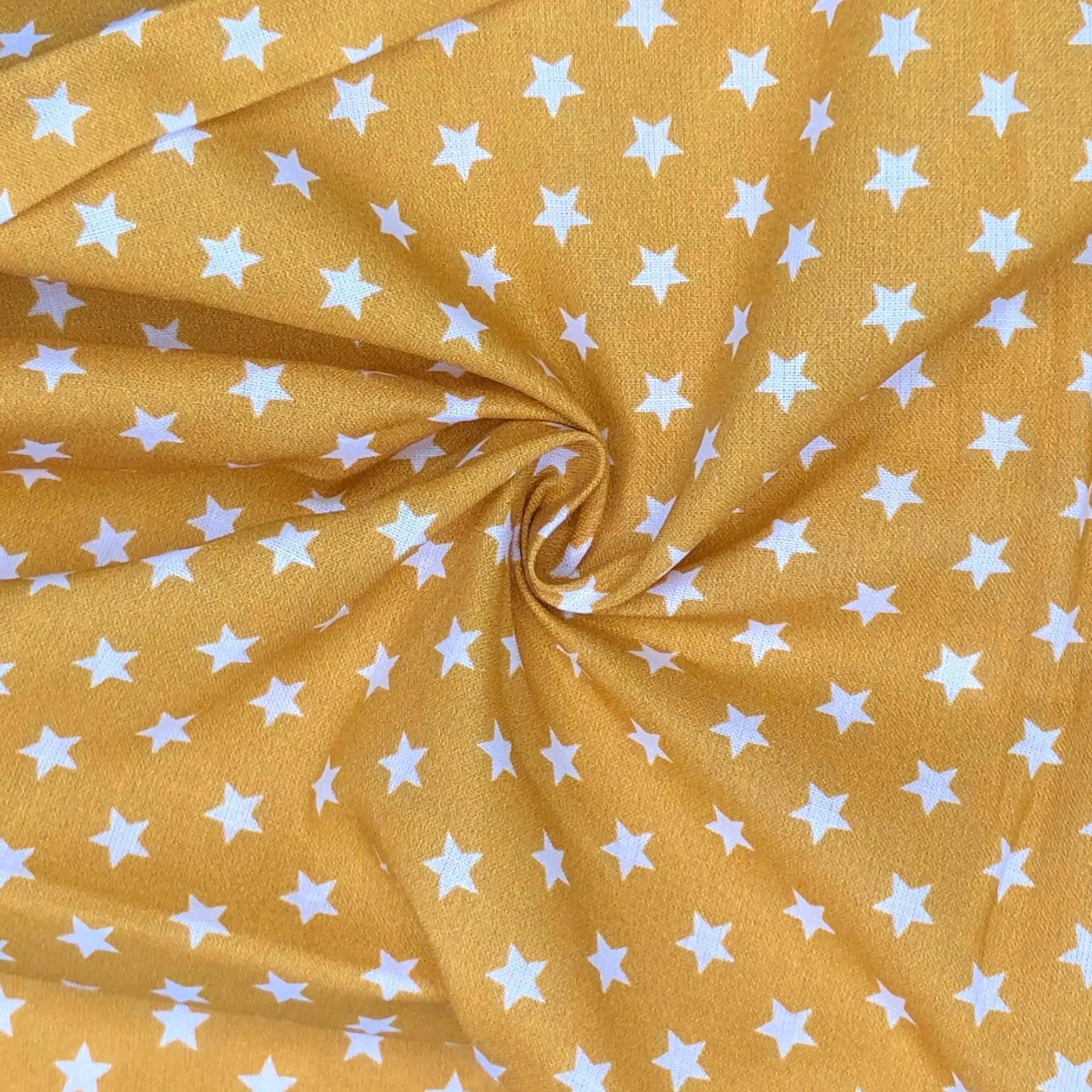 Star Digital Printed 100% Cotton Fabric | Large, Mini & Small Star Designs on White & Colour Bases | 150gsm 55
